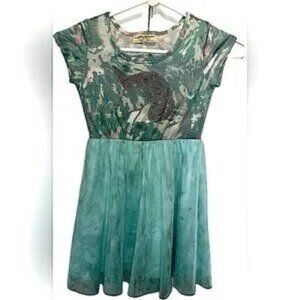 Check out this cute ocean-colored full-length dress for 4-5 year-olds!